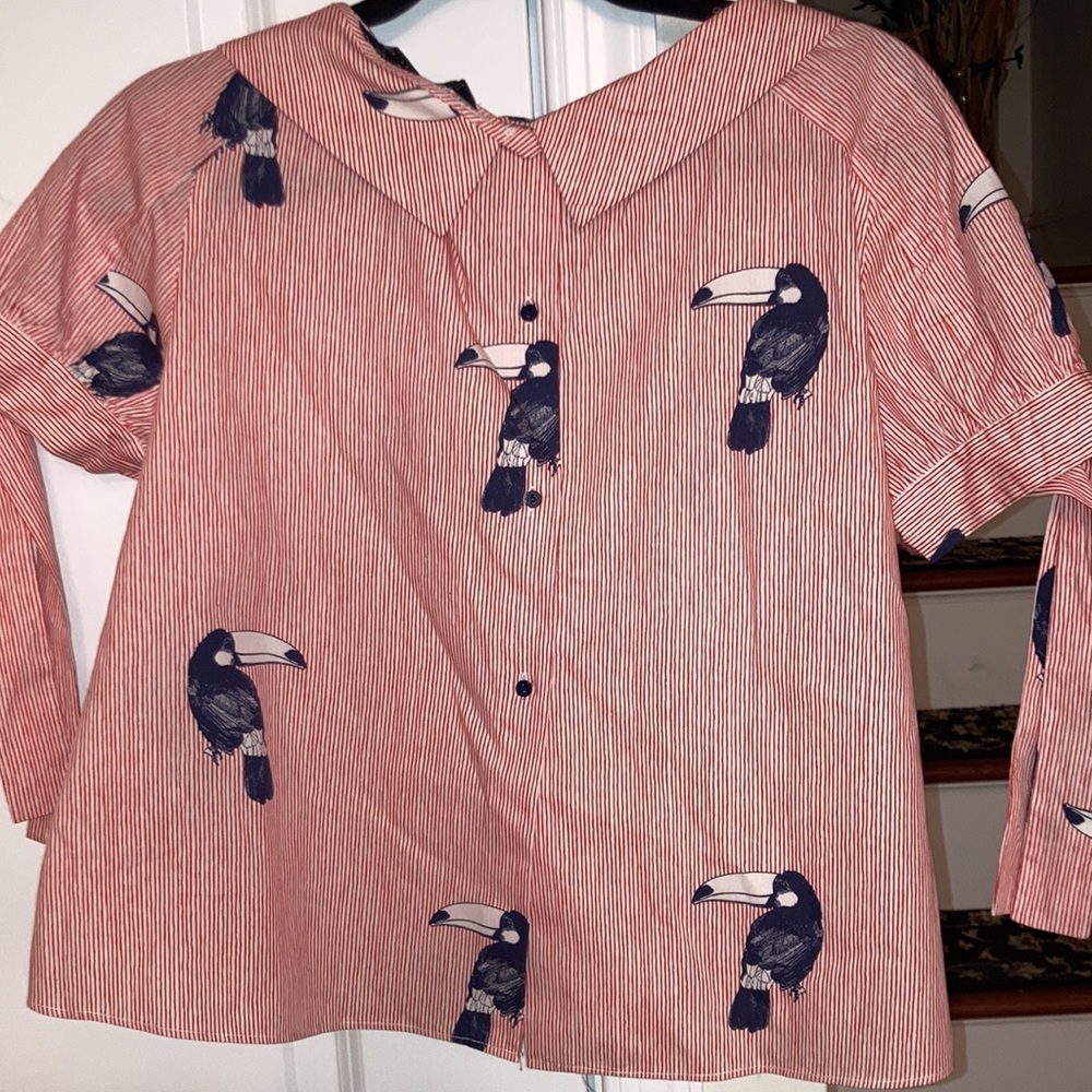 Zara Basic Collection Print Blouse - image 2